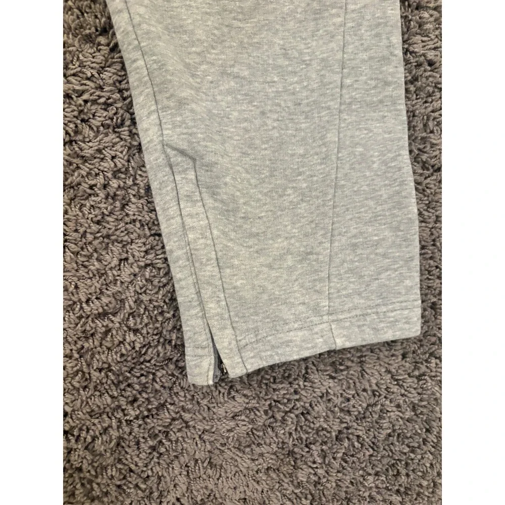Adidas Mens Fleece Sweatpants Gray Drawstring Joggers Ankle Zip Size Large